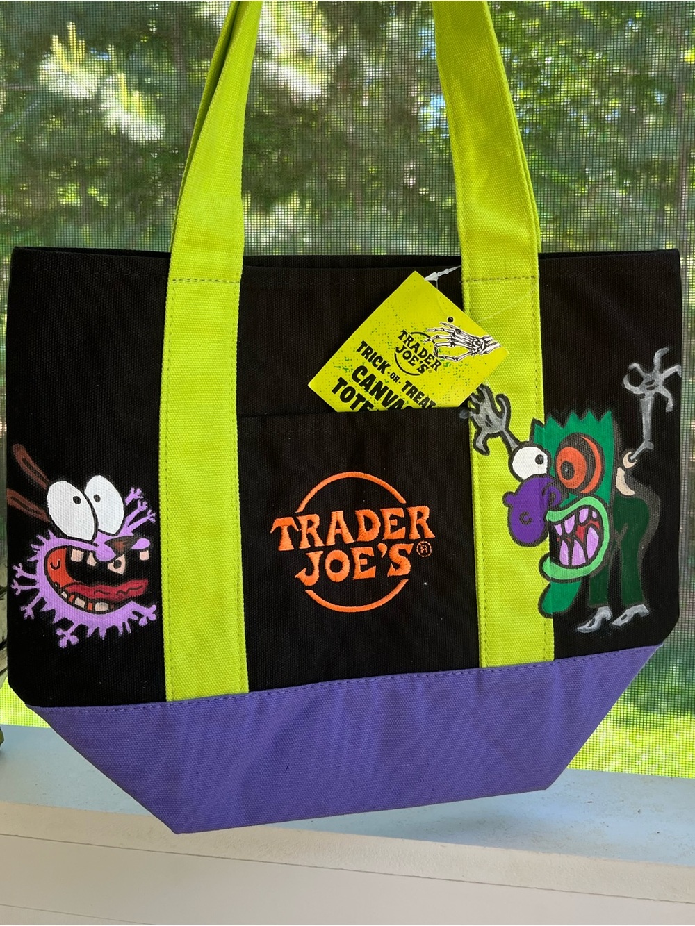Trader Joe's Halloween Canvas Mini Tote with Courage the Cowardly Dog